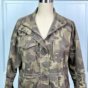 Marrakech Camo Utility Jacket for Anthropologie Military Green Size X-Small